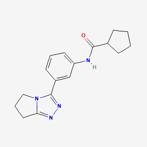 molecular formula C17H20N4O B7471898 N-[3-(6,7-dihydro-5H-pyrrolo[2,1-c][1,2,4]triazol-3-yl)phenyl]cyclopentanecarboxamide 