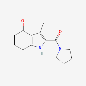 molecular formula C14H18N2O2 B7471913 3-Methyl-2-(pyrrolidine-1-carbonyl)-1,5,6,7-tetrahydroindol-4-one 
