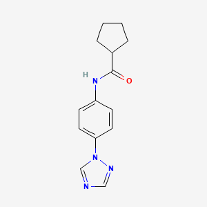 molecular formula C14H16N4O B7471938 N-[4-(1,2,4-triazol-1-yl)phenyl]cyclopentanecarboxamide 