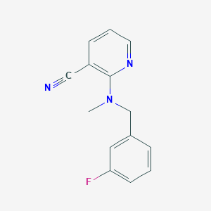 molecular formula C14H12FN3 B7471949 2-[(3-Fluorophenyl)methyl-methylamino]pyridine-3-carbonitrile 