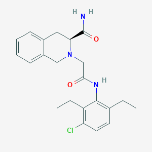 (3S)-2-[2-(3-chloro-2,6-diethylanilino)-2-oxoethyl]-3,4-dihydro-1H-isoquinoline-3-carboxamide