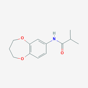 molecular formula C13H17NO3 B7471967 N-(3,4-dihydro-2H-1,5-benzodioxepin-7-yl)-2-methylpropanamide 