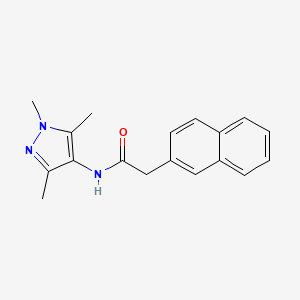 molecular formula C18H19N3O B7471994 2-naphthalen-2-yl-N-(1,3,5-trimethylpyrazol-4-yl)acetamide 