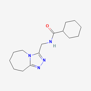 molecular formula C15H24N4O B7472066 N-(6,7,8,9-tetrahydro-5H-[1,2,4]triazolo[4,3-a]azepin-3-ylmethyl)cyclohexanecarboxamide 