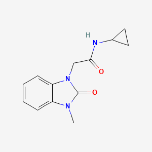 molecular formula C13H15N3O2 B7472069 N-cyclopropyl-2-(3-methyl-2-oxobenzimidazol-1-yl)acetamide 
