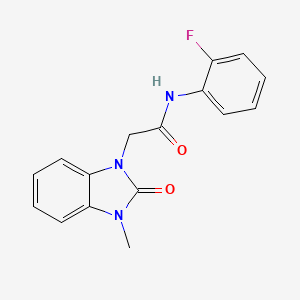 molecular formula C16H14FN3O2 B7472077 N-(2-fluorophenyl)-2-(3-methyl-2-oxobenzimidazol-1-yl)acetamide 