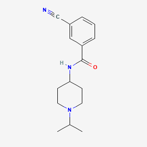 molecular formula C16H21N3O B7472093 3-cyano-N-(1-propan-2-ylpiperidin-4-yl)benzamide 