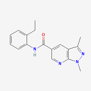 molecular formula C17H18N4O B7472094 N-(2-ethylphenyl)-1,3-dimethylpyrazolo[3,4-b]pyridine-5-carboxamide 