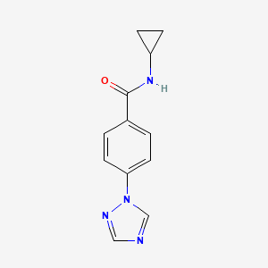 molecular formula C12H12N4O B7472095 N-cyclopropyl-4-(1,2,4-triazol-1-yl)benzamide 