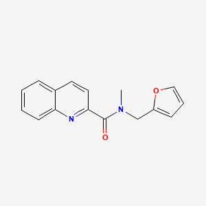 molecular formula C16H14N2O2 B7472128 N-(furan-2-ylmethyl)-N-methylquinoline-2-carboxamide 