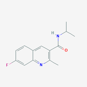 molecular formula C14H15FN2O B7472152 7-fluoro-2-methyl-N-propan-2-ylquinoline-3-carboxamide 