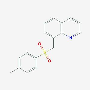 molecular formula C17H15NO2S B7472209 8-[(4-Methylphenyl)sulfonylmethyl]quinoline 
