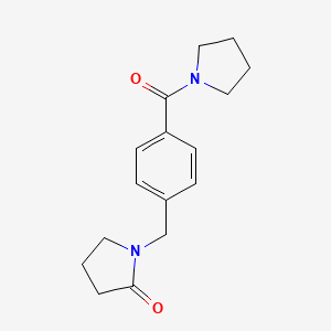 molecular formula C16H20N2O2 B7472225 1-[[4-(Pyrrolidine-1-carbonyl)phenyl]methyl]pyrrolidin-2-one 