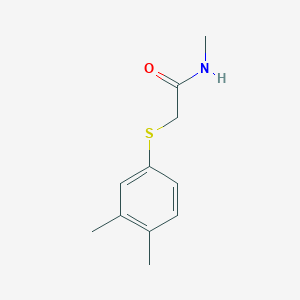 molecular formula C11H15NOS B7472251 2-(3,4-dimethylphenyl)sulfanyl-N-methylacetamide 