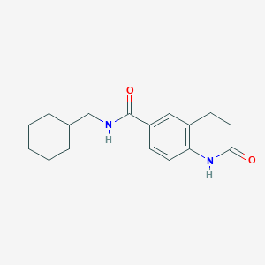 molecular formula C17H22N2O2 B7472286 N-(cyclohexylmethyl)-2-oxo-3,4-dihydro-1H-quinoline-6-carboxamide 
