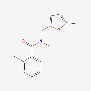 molecular formula C15H17NO2 B7472300 N,2-dimethyl-N-[(5-methylfuran-2-yl)methyl]benzamide 