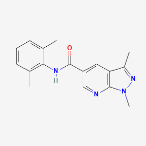 molecular formula C17H18N4O B7472303 N-(2,6-dimethylphenyl)-1,3-dimethylpyrazolo[3,4-b]pyridine-5-carboxamide 