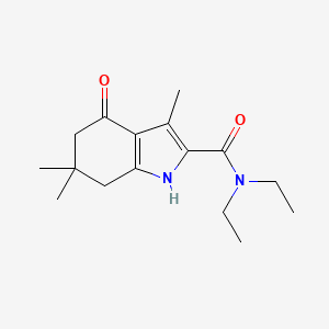 molecular formula C16H24N2O2 B7472315 N,N-diethyl-3,6,6-trimethyl-4-oxo-5,7-dihydro-1H-indole-2-carboxamide 