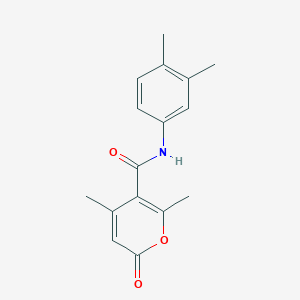 molecular formula C16H17NO3 B7472357 N-(3,4-dimethylphenyl)-2,4-dimethyl-6-oxopyran-3-carboxamide 