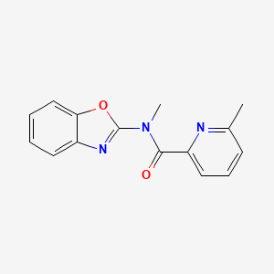 molecular formula C15H13N3O2 B7472364 N-(1,3-benzoxazol-2-yl)-N,6-dimethylpyridine-2-carboxamide 