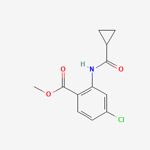 molecular formula C12H12ClNO3 B7472391 Methyl 4-chloro-2-cyclopropaneamidobenzoate 