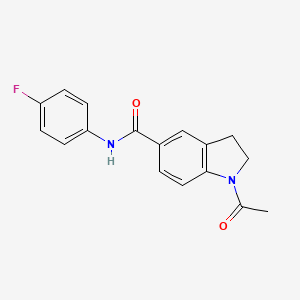 molecular formula C17H15FN2O2 B7472402 1-acetyl-N-(4-fluorophenyl)-2,3-dihydroindole-5-carboxamide 