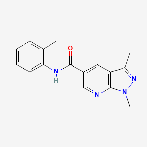 molecular formula C16H16N4O B7472420 1,3-dimethyl-N-(2-methylphenyl)pyrazolo[3,4-b]pyridine-5-carboxamide 