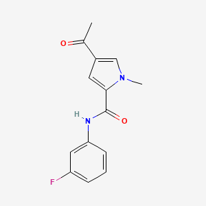 molecular formula C14H13FN2O2 B7472436 4-acetyl-N-(3-fluorophenyl)-1-methylpyrrole-2-carboxamide 