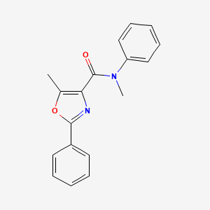 molecular formula C18H16N2O2 B7472453 N,5-dimethyl-N,2-diphenyl-1,3-oxazole-4-carboxamide 