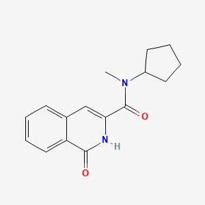 molecular formula C16H18N2O2 B7472481 N-cyclopentyl-N-methyl-1-oxo-2H-isoquinoline-3-carboxamide 