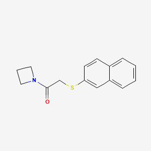 molecular formula C15H15NOS B7472493 1-(Azetidin-1-yl)-2-naphthalen-2-ylsulfanylethanone 