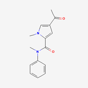 molecular formula C15H16N2O2 B7472510 4-acetyl-N,1-dimethyl-N-phenylpyrrole-2-carboxamide 