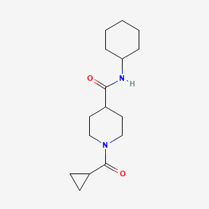molecular formula C16H26N2O2 B7472523 N-cyclohexyl-1-(cyclopropanecarbonyl)piperidine-4-carboxamide 