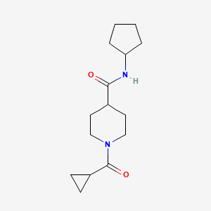 molecular formula C15H24N2O2 B7472540 N-cyclopentyl-1-(cyclopropanecarbonyl)piperidine-4-carboxamide 