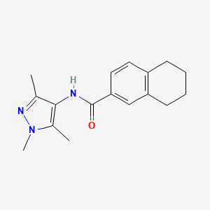 molecular formula C17H21N3O B7472545 N-(1,3,5-trimethylpyrazol-4-yl)-5,6,7,8-tetrahydronaphthalene-2-carboxamide 