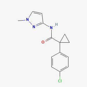 molecular formula C14H14ClN3O B7472563 1-(4-chlorophenyl)-N-(1-methylpyrazol-3-yl)cyclopropane-1-carboxamide 