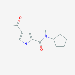 molecular formula C13H18N2O2 B7472613 4-acetyl-N-cyclopentyl-1-methylpyrrole-2-carboxamide 