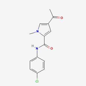 molecular formula C14H13ClN2O2 B7472624 4-acetyl-N-(4-chlorophenyl)-1-methylpyrrole-2-carboxamide 