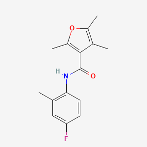 molecular formula C15H16FNO2 B7472625 N-(4-fluoro-2-methylphenyl)-2,4,5-trimethylfuran-3-carboxamide 