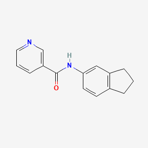 molecular formula C15H14N2O B7472632 N-(2,3-dihydro-1H-inden-5-yl)pyridine-3-carboxamide 