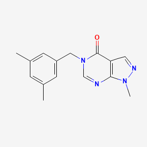 molecular formula C15H16N4O B7472684 5-[(3,5-Dimethylphenyl)methyl]-1-methylpyrazolo[3,4-d]pyrimidin-4-one 
