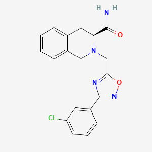 molecular formula C19H17ClN4O2 B7472687 (3S)-2-[[3-(3-chlorophenyl)-1,2,4-oxadiazol-5-yl]methyl]-3,4-dihydro-1H-isoquinoline-3-carboxamide 