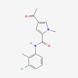 molecular formula C15H15ClN2O2 B7472709 4-acetyl-N-(3-chloro-2-methylphenyl)-1-methylpyrrole-2-carboxamide 