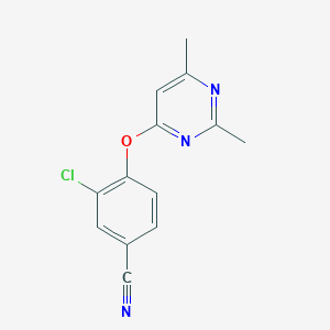 molecular formula C13H10ClN3O B7472710 3-Chloro-4-(2,6-dimethylpyrimidin-4-yl)oxybenzonitrile 