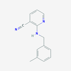 molecular formula C14H13N3 B7472724 2-[(3-Methylphenyl)methylamino]pyridine-3-carbonitrile 