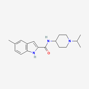 molecular formula C18H25N3O B7472728 5-methyl-N-(1-propan-2-ylpiperidin-4-yl)-1H-indole-2-carboxamide 