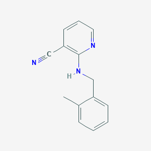 molecular formula C14H13N3 B7472759 2-{[(2-Methylphenyl)methyl]amino}pyridine-3-carbonitrile 