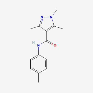 molecular formula C14H17N3O B7472765 1,3,5-trimethyl-N-(4-methylphenyl)pyrazole-4-carboxamide 