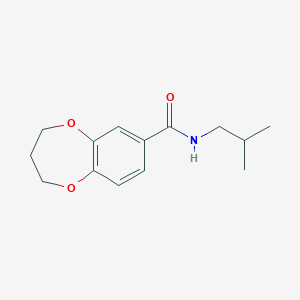 molecular formula C14H19NO3 B7472790 N-(2-methylpropyl)-3,4-dihydro-2H-1,5-benzodioxepine-7-carboxamide 