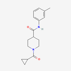 molecular formula C17H22N2O2 B7472792 1-(cyclopropanecarbonyl)-N-(3-methylphenyl)piperidine-4-carboxamide 
